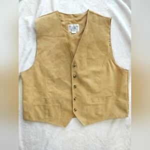 John Ashford Sport Beige Leather Men's Vest XL